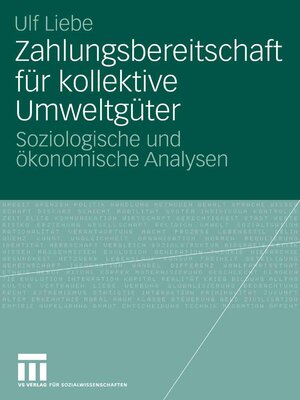 cover image of Zahlungsbereitschaft für kollektive Umweltgüter